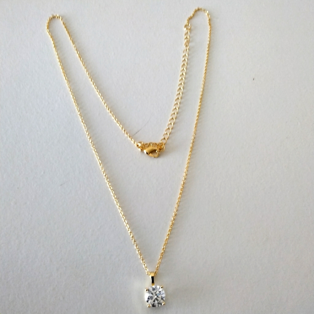 LRC 14K GOLD 2K CERTIFIED LAB GROWN MOISSANITE DIAMOND NECKLASS